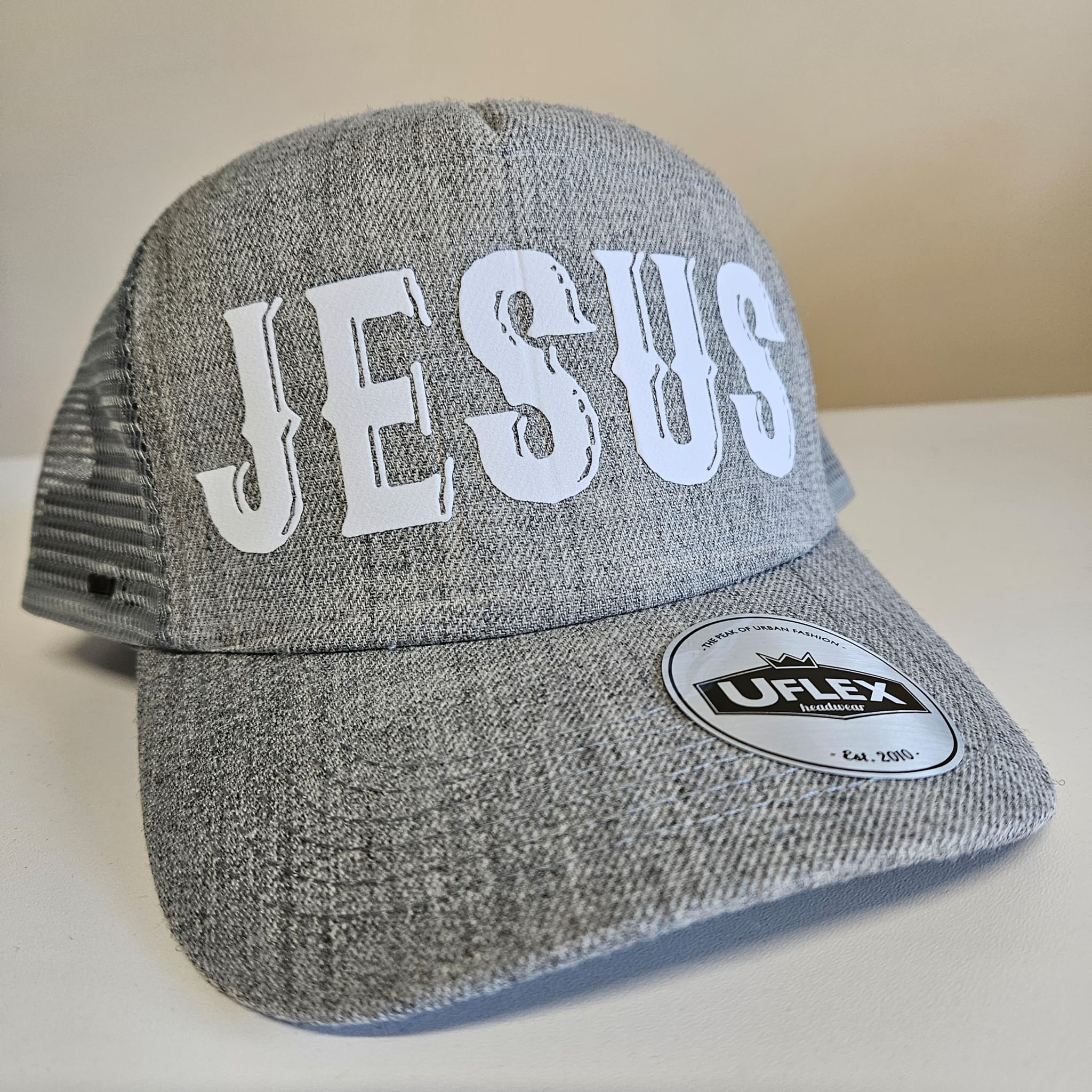 Jesus Light Grey Christian Cap Uflex