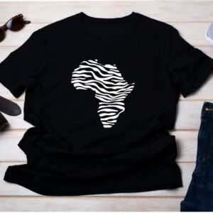 South Africa Continent Zebra print Women's T-Shirt Black