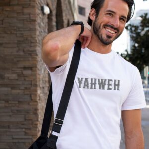 Yahweh Flocked Print Men's T-Shirt White