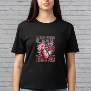 Floral Heart Women's T-Shirt Black