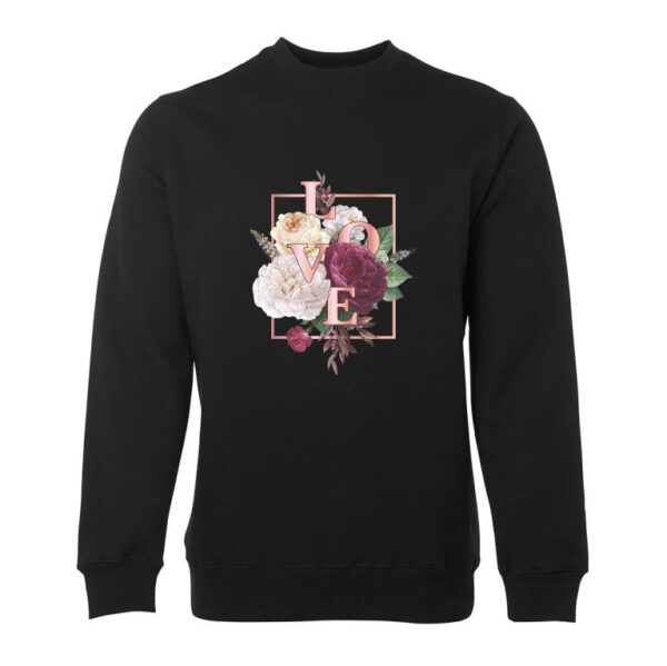 Floral Love Women's Sweat Black