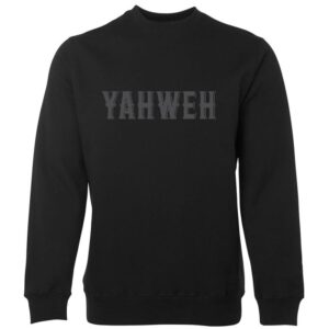 Yahweh Flocked Print Grey on Black Sweat