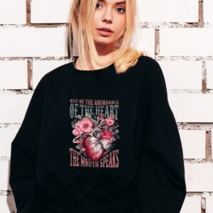 Floral Heart Women's Sweat Black