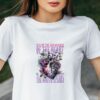 Purple Floral Heart Women's T-Shirt White - Image 2