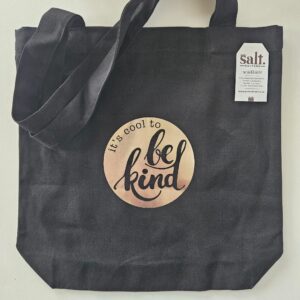 Cool to be Kind Rose Gold Foil Black Tote