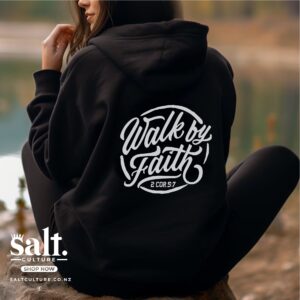 Walk by Faith Black Unisex Hoodie