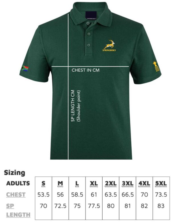 Bottle Green Springboks Supporter Mens Polo Shirt - Image 2