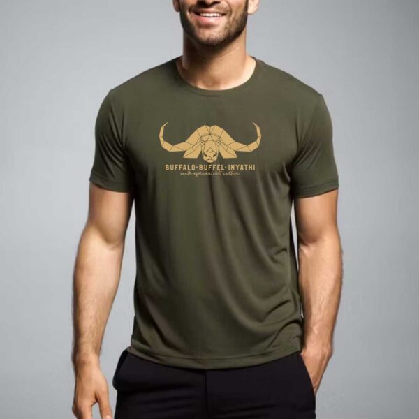 South African Buffalo Army Green Mens T-Shirt