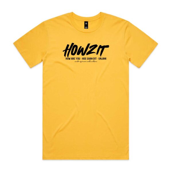 Howzit Yellow Mens T-Shirt - Image 2