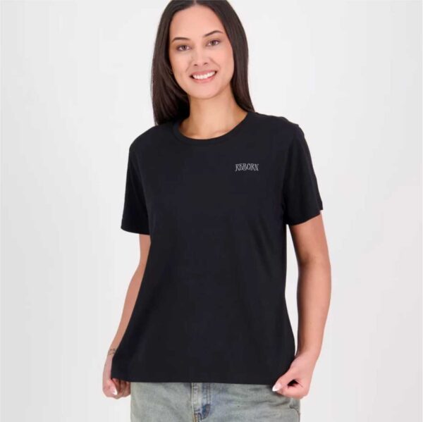 Reborn Womens T-Shirt Black - Image 2