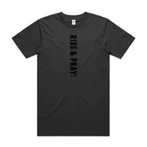 RISE & PRAY COAL MENS CHRISTIAN WORSHIP T-SHIRT