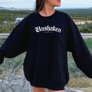 Unshaken Womens Christian Worship Crewneck Sweatshirt