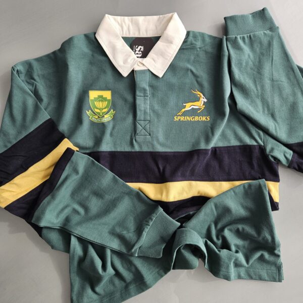 Vintage Springbok Supporter Rugby Striped Jersey