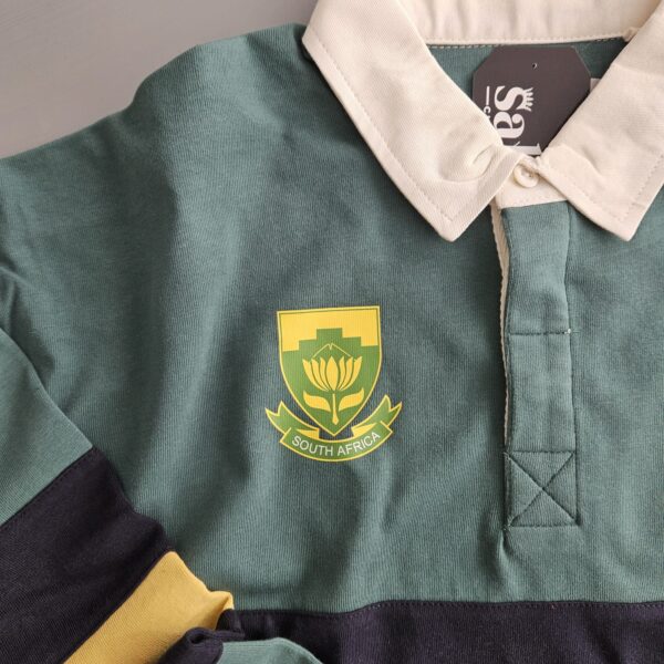 Vintage Springbok Supporter Rugby Striped Jersey - Image 6