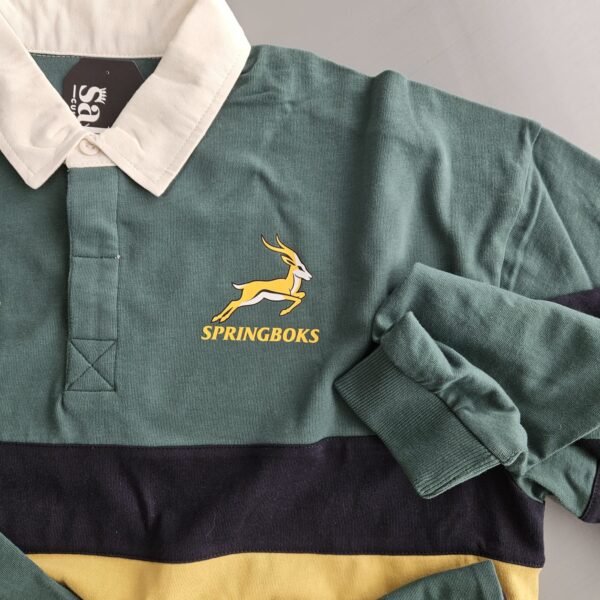 Vintage Springbok Supporter Rugby Striped Jersey - Image 5