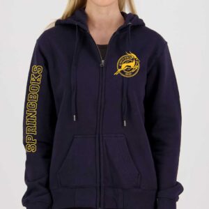 Springboks Rugby WomensNavy Zip Hoodie