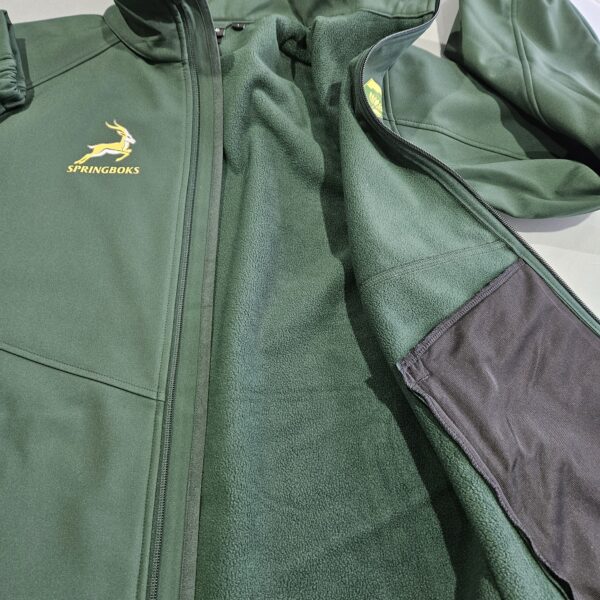 Springboks Supporter Green Mens Softshell Jacket - Image 3