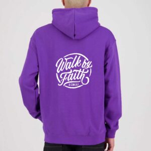 Walk by Faith Mens Hoodie Purple