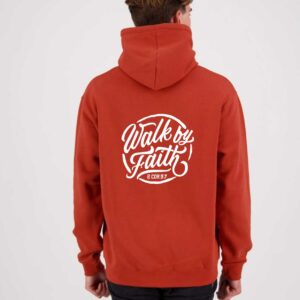 Walk by Faith Mens Hoodie Rust
