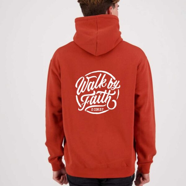 Walk by Faith Mens Hoodie Rust