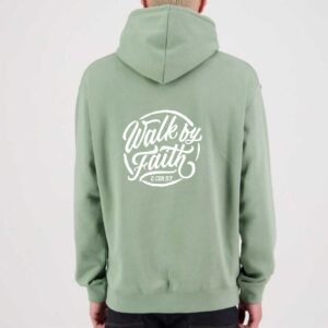Walk by Faith Mens Hoodie Sage Green