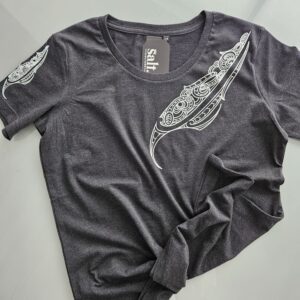 Womens Māori Art Black Marle T-Shirt