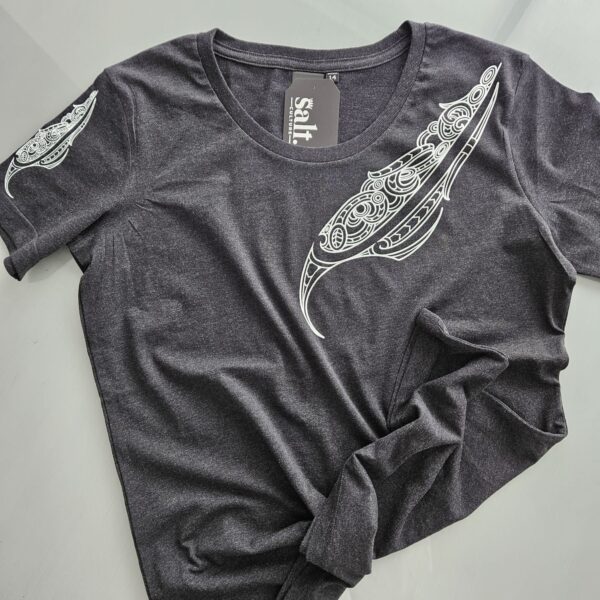 Womens Māori Art Black Marle T-Shirt