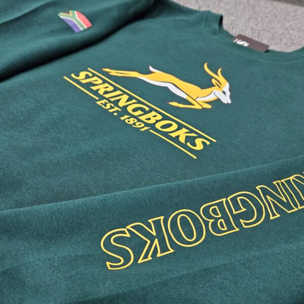Springboks Supporters Bottle Green Mens Sweatshirt Crewneck - Image 3