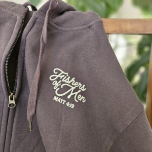 Fishers of Men dark grey Christian Zip hoodie