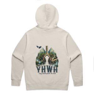 YHWH Lungs Relax Mens Hoodie Bone
