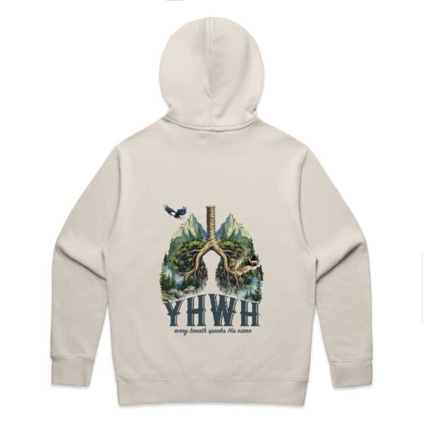 YHWH Lungs Relax Mens Hoodie Bone