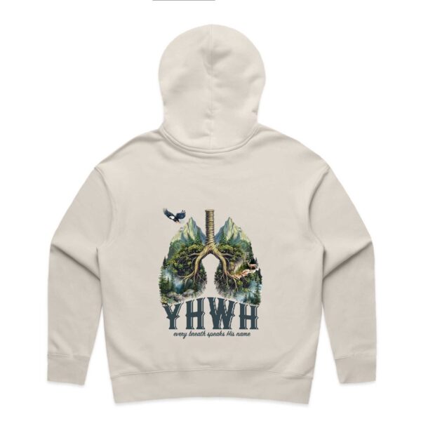 YHWH Lungs Relax Womens Hoodie Bone