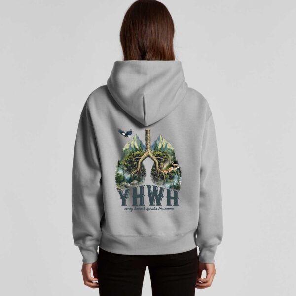 YHWH Lungs Relax Womens Hoodie Storm