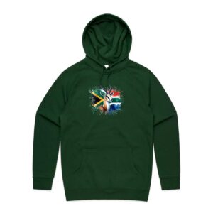 SPRINGBOKS SOUTH AFRICAN FLAG GREEN ADULT HOODIE
