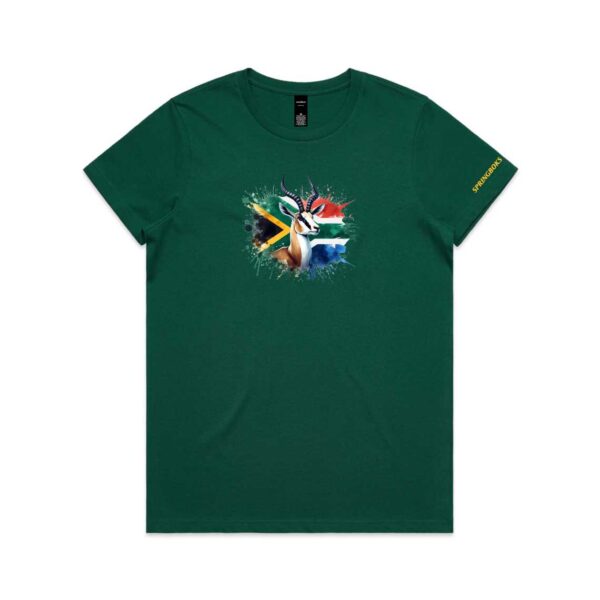 Springboks South African Flag Womens T-Shirt - Image 2