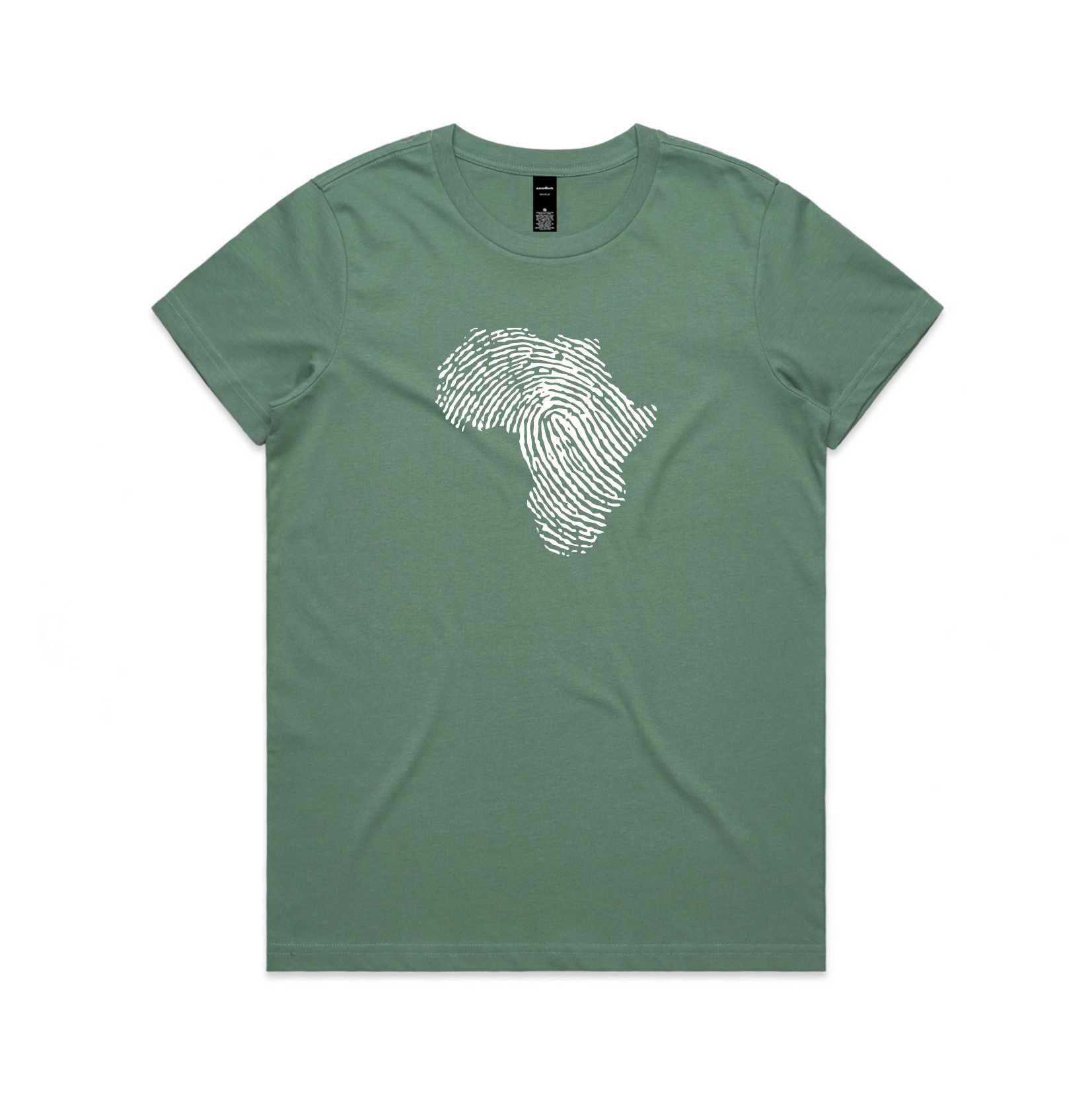 South African Fingerprint Women's T-Shirt – Sand & Sage | 100% Cotton - Image 2