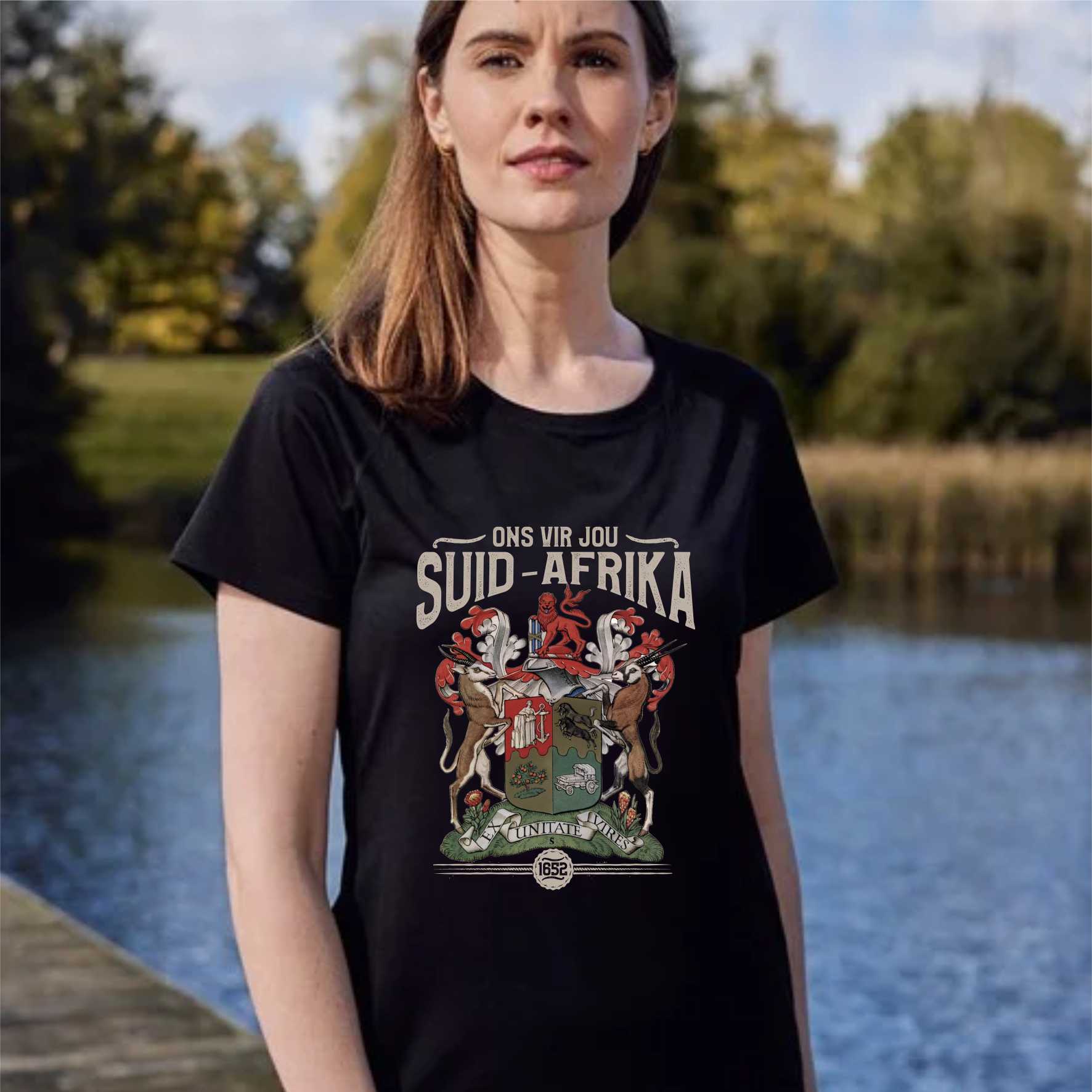 women wearing a black shirt Ons vir jou Suid Afrika design