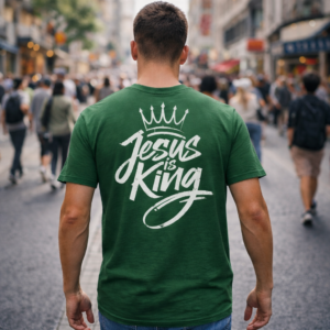 Jesus is King Bottle Green Mens Christian T-Shirt