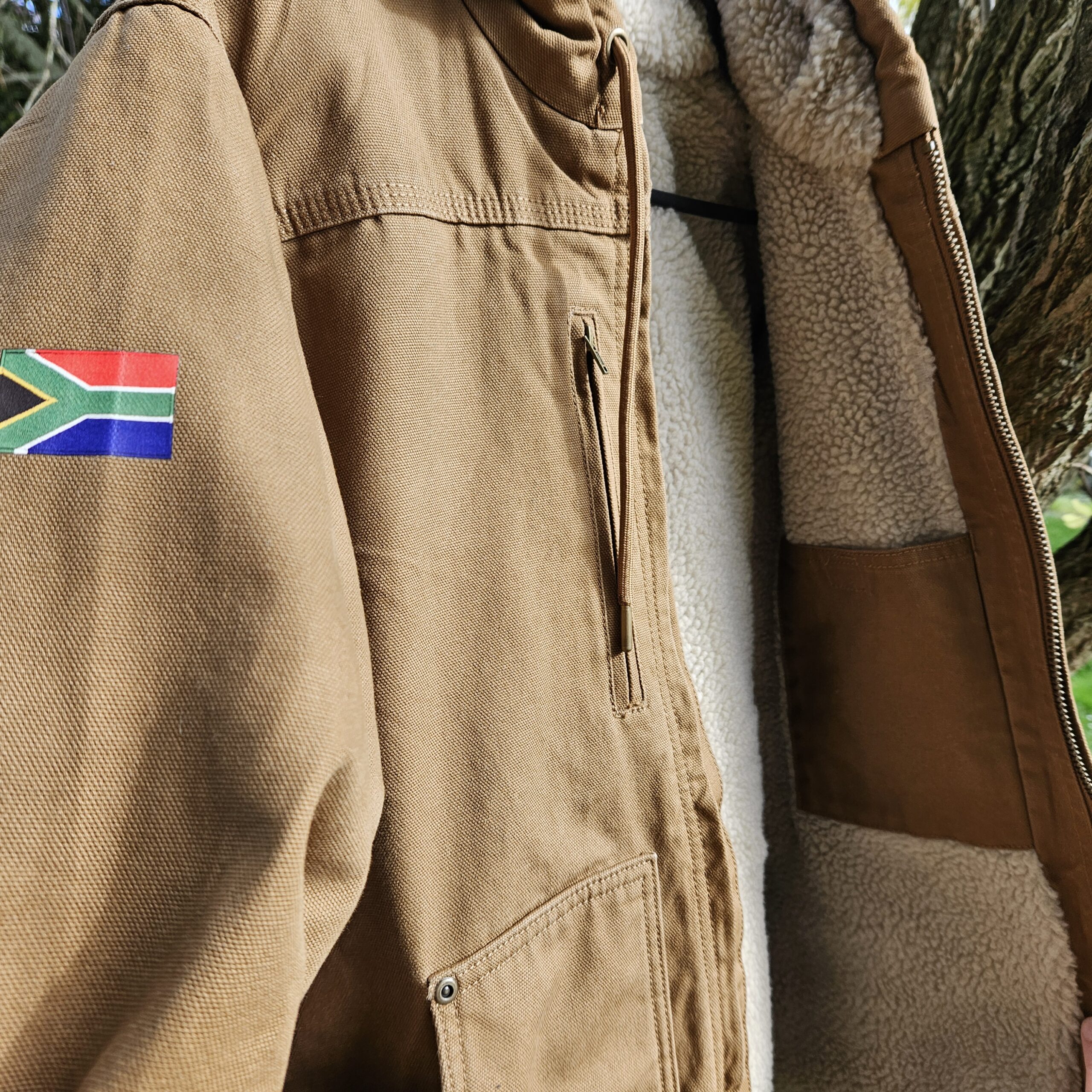 Original South African Winter Jacket NZ – Fleece Lined Canvas Jacket - Image 3