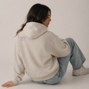 Blessed Christian hoodie bone lilac print front