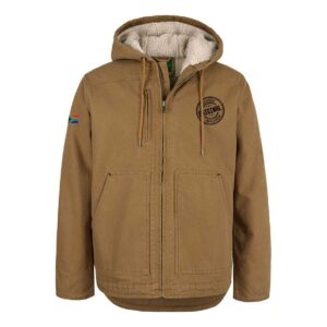 South African jacket NZ fleece lined winter canvas jacket with SA flag