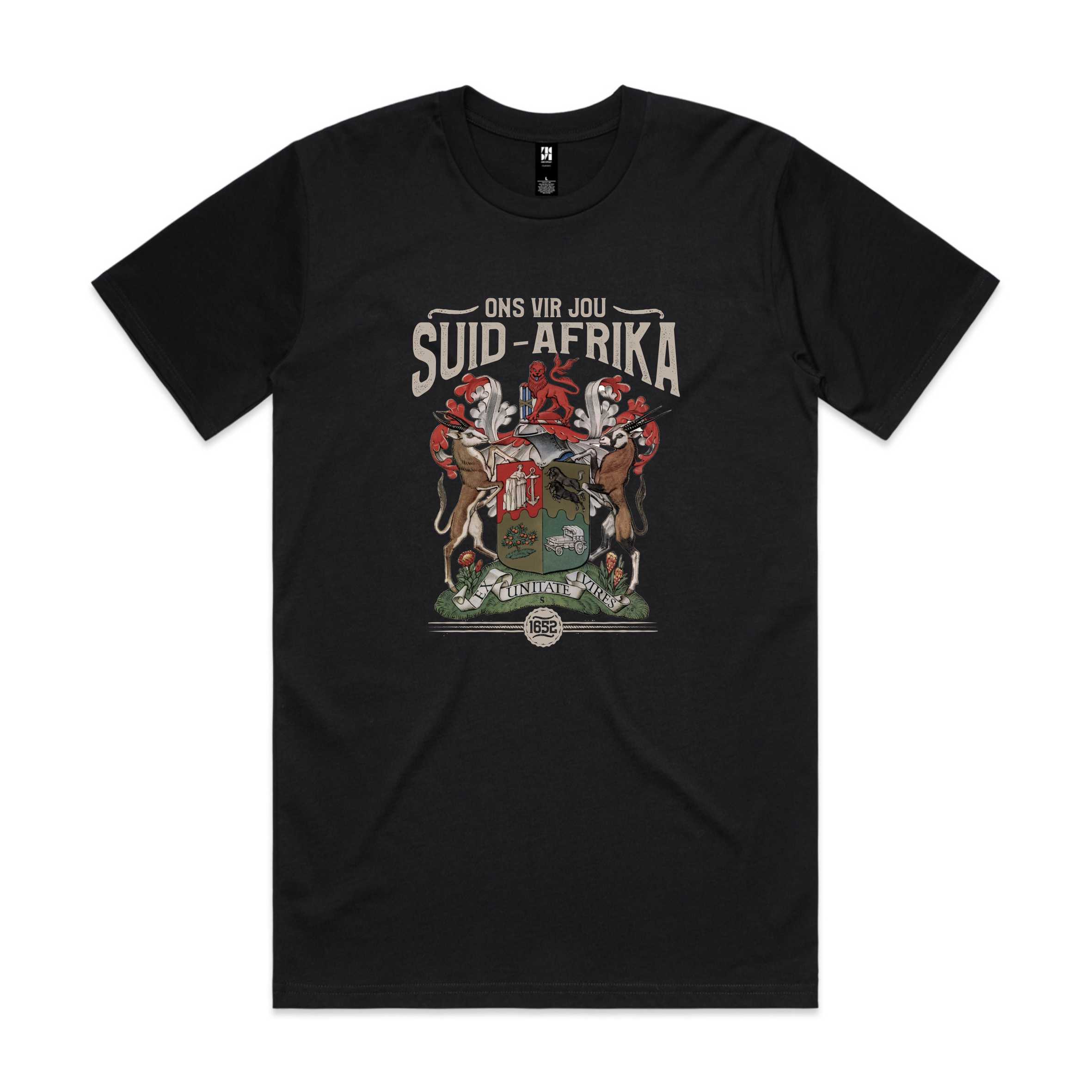 South African T-shirt NZ Ons vir jou Suid-Afrika crest black