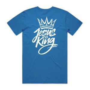 Jesus is King Men’s Christian T-Shirt Arctic Blue