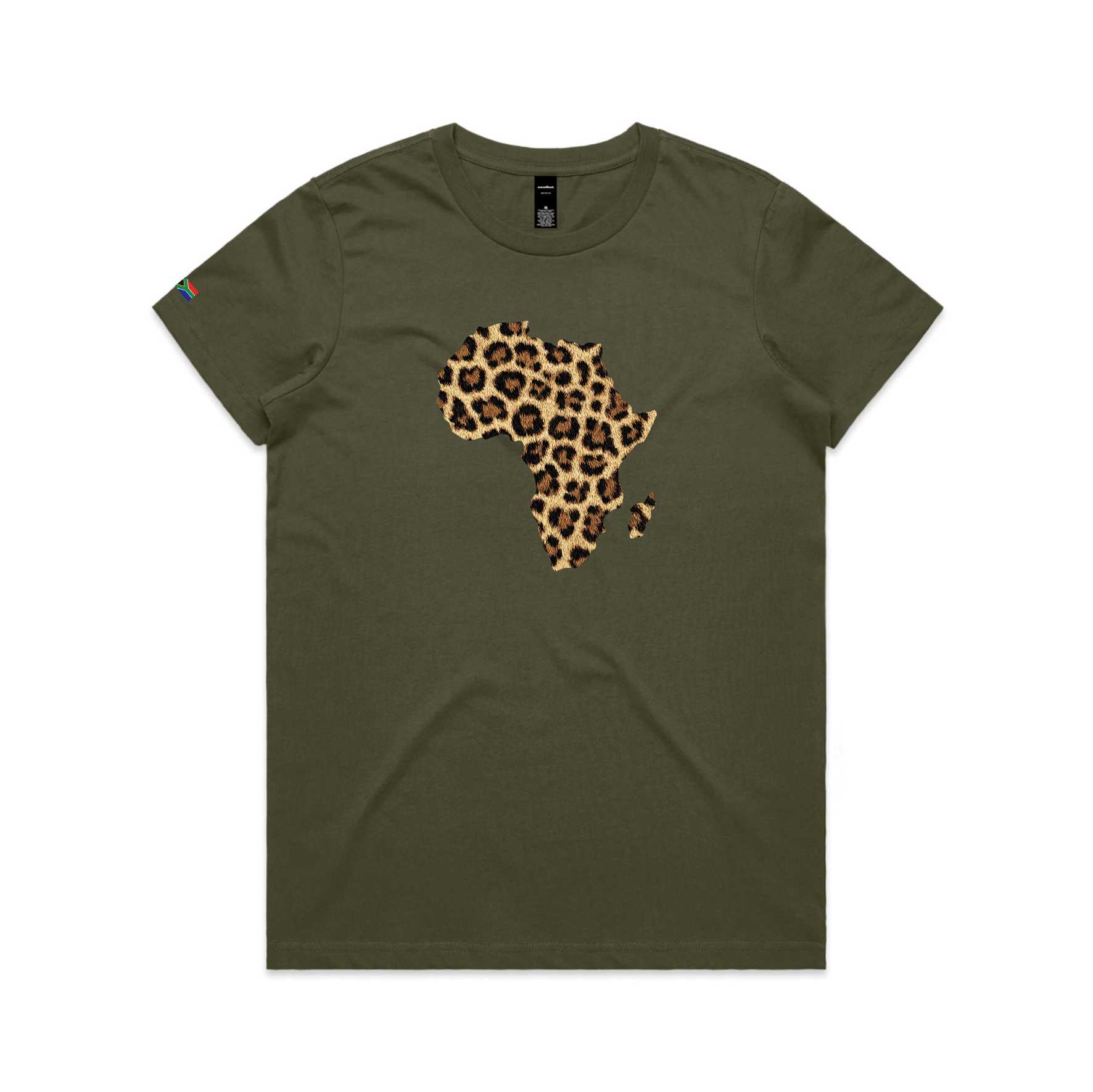 South Africa Continent Leopard Women's T-Shirt - Image 3